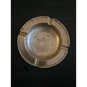 Vintage Brass Ashtray Made in India 4 Slots Rope Edges